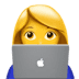 👩‍💻 woman technologist display on Apple